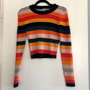 Stripe crop sweater